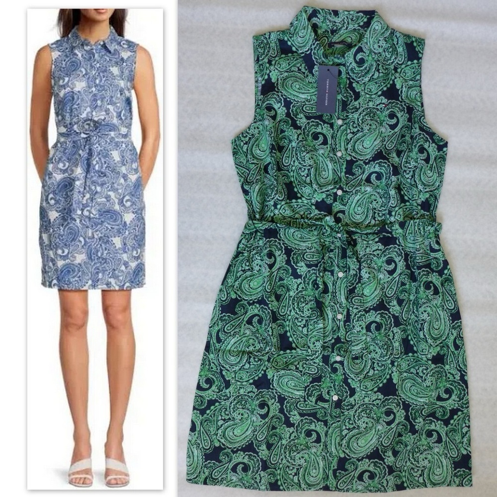 Tommy Hilfiger Paisley Shirt Dress w/pockets